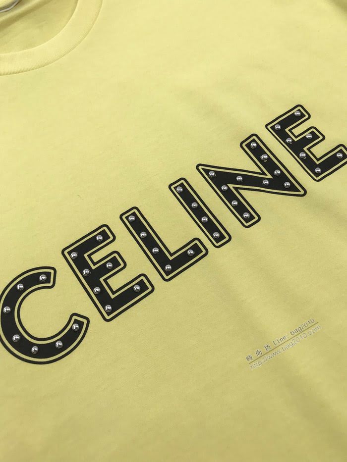 CELINE男裝 賽琳20SS膠囊系列柳丁裝飾短袖 寬鬆版型  ydi3433